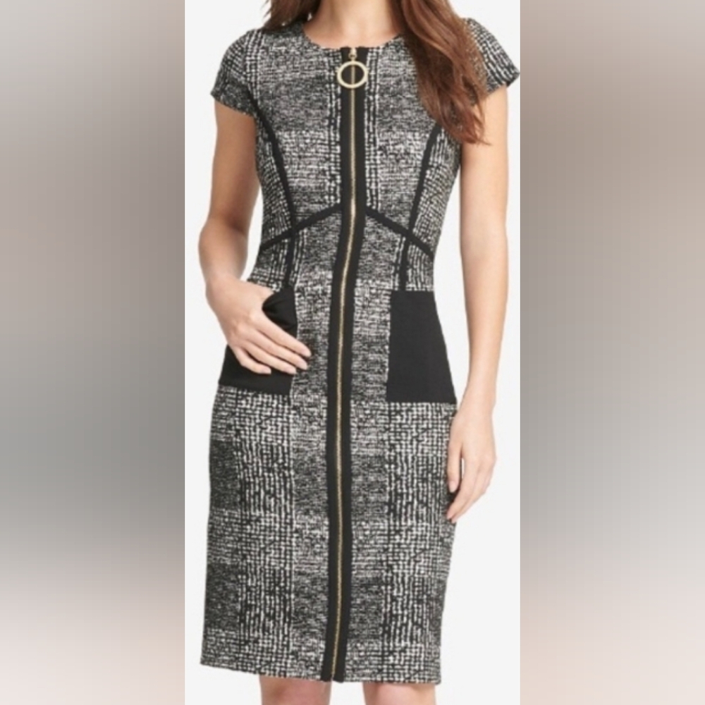 DKNY Zip Front Sheath Dress Size 10